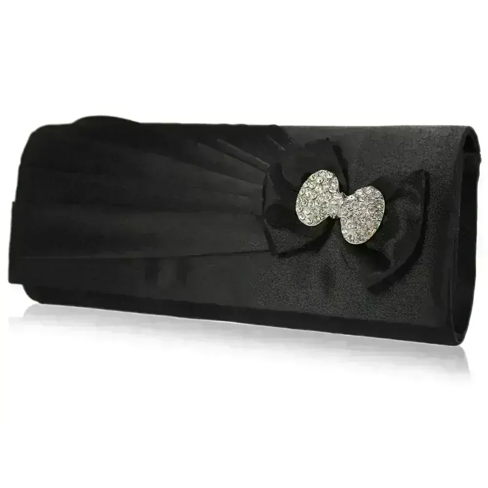 LS Fashion Psaníčko s mašlí a broží LSE00141 černé