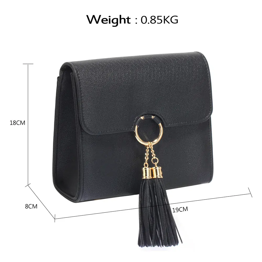 ANNA GRACE Malá společenská kabelka - psaníčko AGC00348 černá