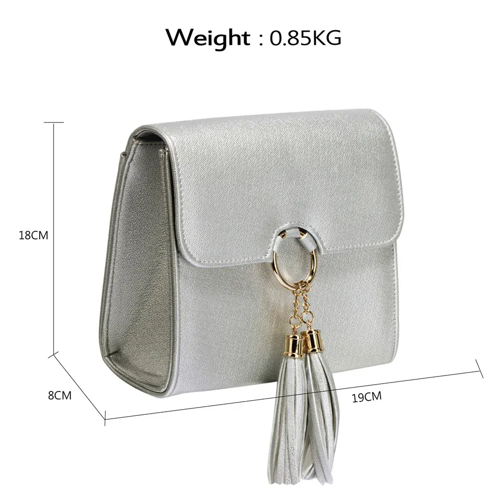 ANNA GRACE Malá společenská kabelka - psaníčko AGC00348 stříbrná