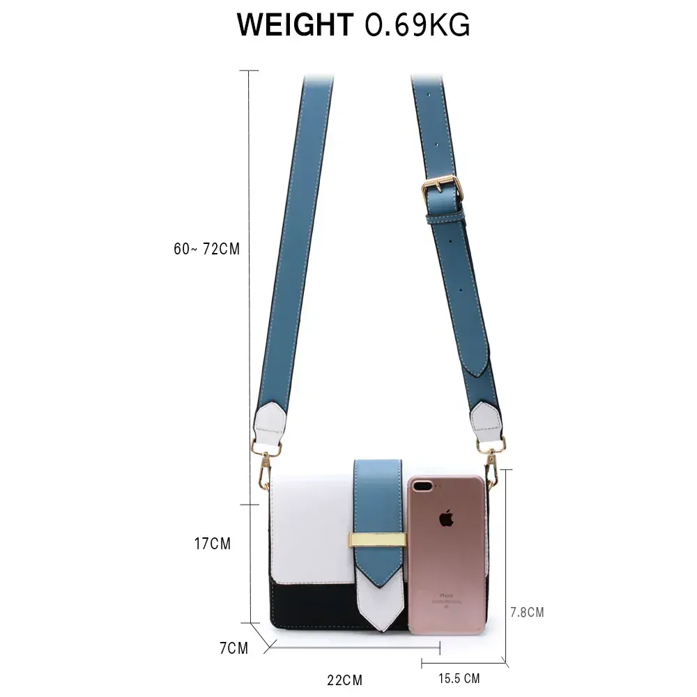 Anna Grace Kabelka crossbody AG00692 bílá/černá/modrá