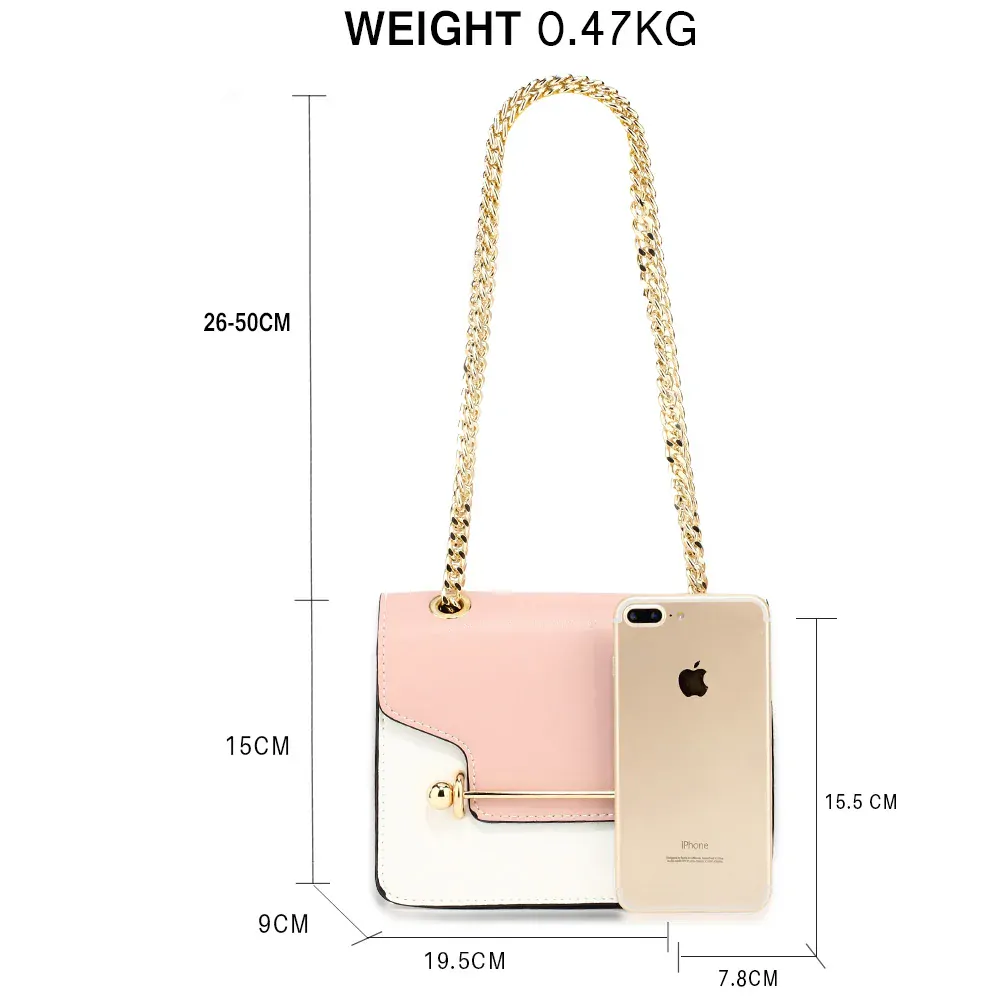 Anna Grace Růžová/Bílá/Hnědá Kabelka crossbody AG00720
