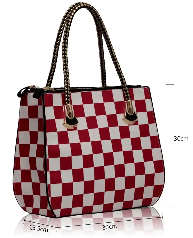 LS Fashion Kabelka LS00135 červená/bílá