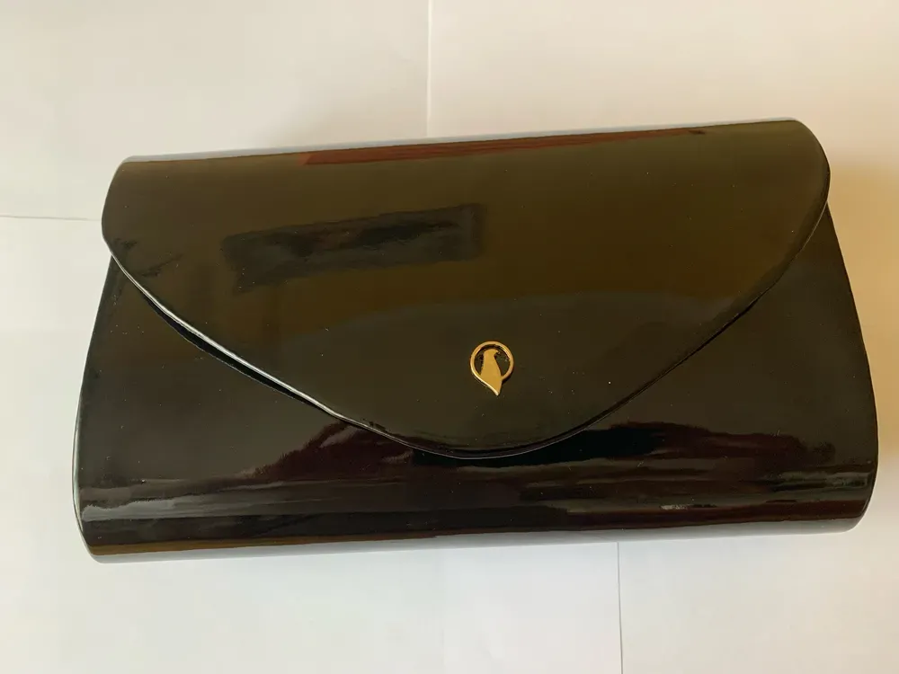 Felice Společenská kabelka psaníčko F15 černé lesklé lakované