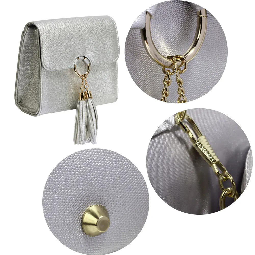 ANNA GRACE Malá společenská kabelka - psaníčko AGC00348 stříbrná