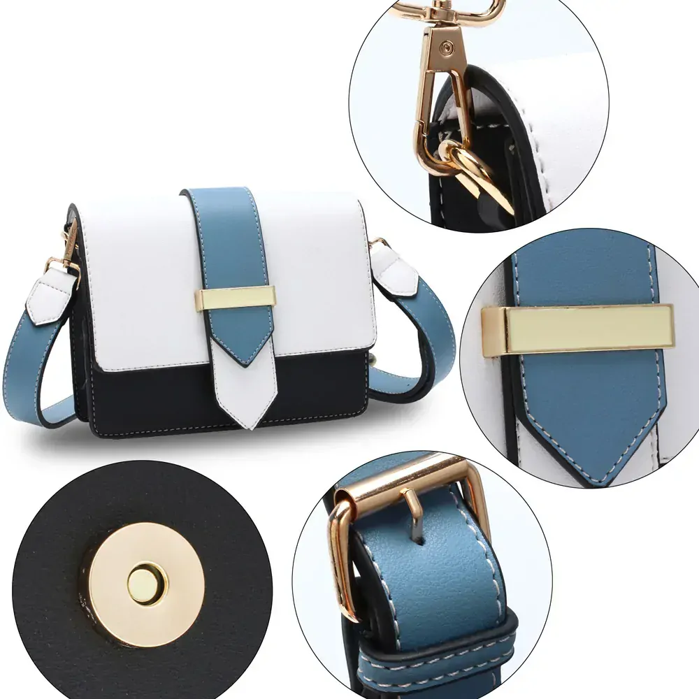 Anna Grace Kabelka crossbody AG00692 bílá/černá/modrá