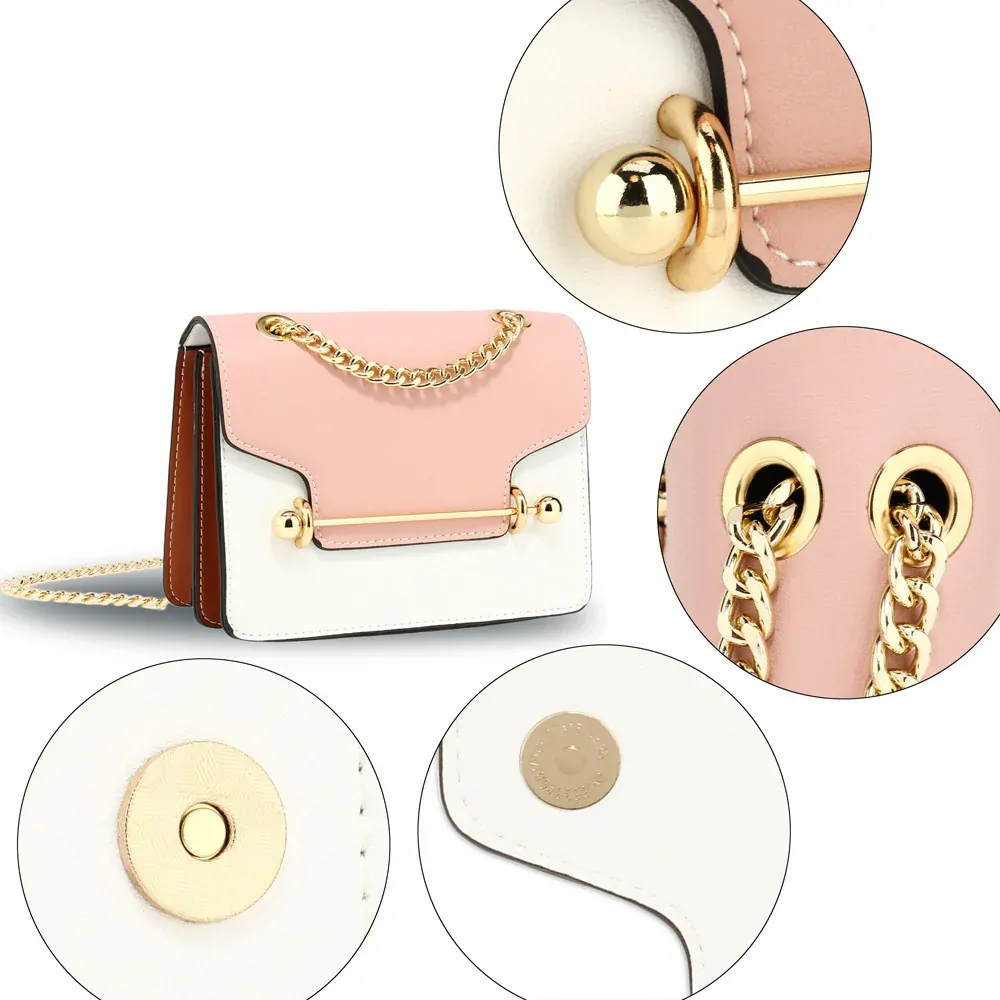 Anna Grace Růžová/Bílá/Hnědá Kabelka crossbody AG00720