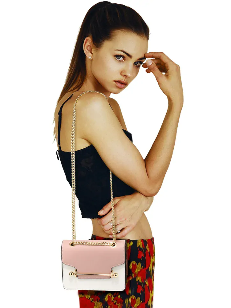 Anna Grace Růžová/Bílá/Hnědá Kabelka crossbody AG00720