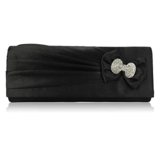 LS Fashion Psaníčko s mašlí a broží LSE00141 černé