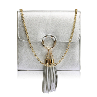 ANNA GRACE Malá společenská kabelka - psaníčko AGC00348 stříbrná